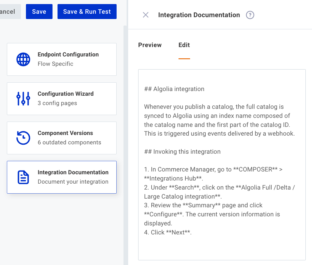 Add internal integration documentation